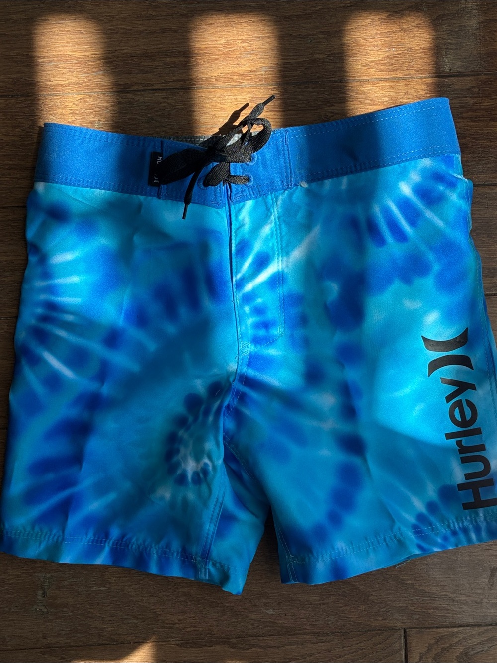 Hurley Turquoise and Navy Tie-Dye Swim Shorts